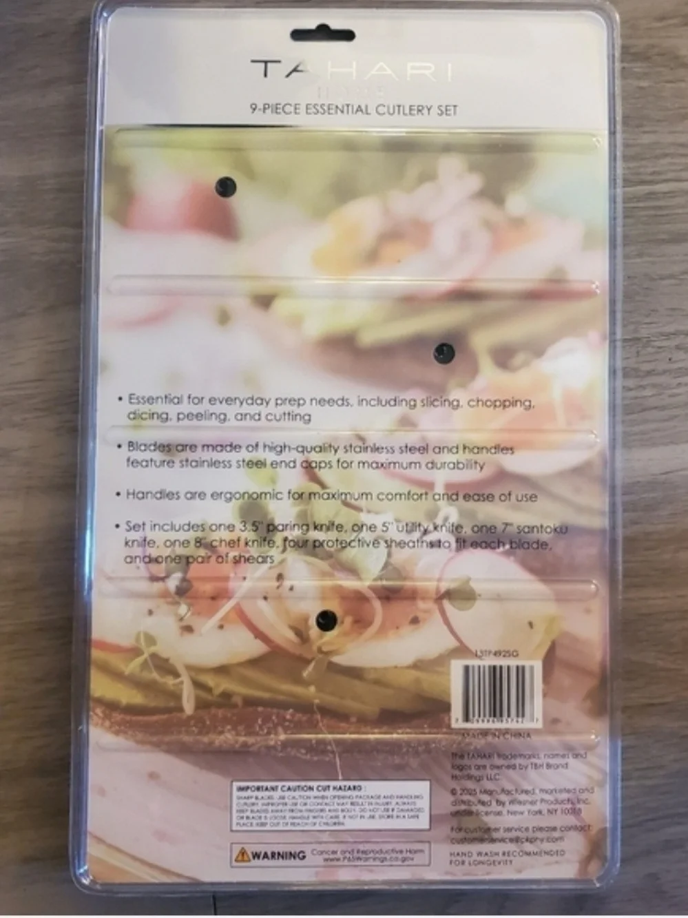 Tahari Home 9-Piece Essential Cutlery Set NEW Sealed Kitchen Knife Set